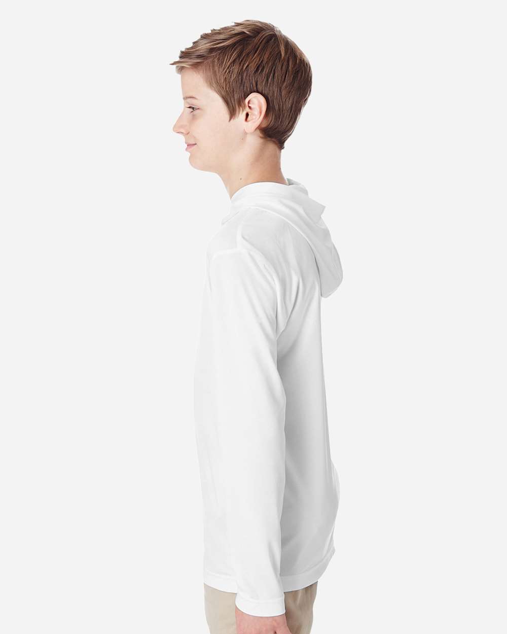 Youth Zone Performance Hooded T-Shirt - OnModelSide - B713D9003 - White