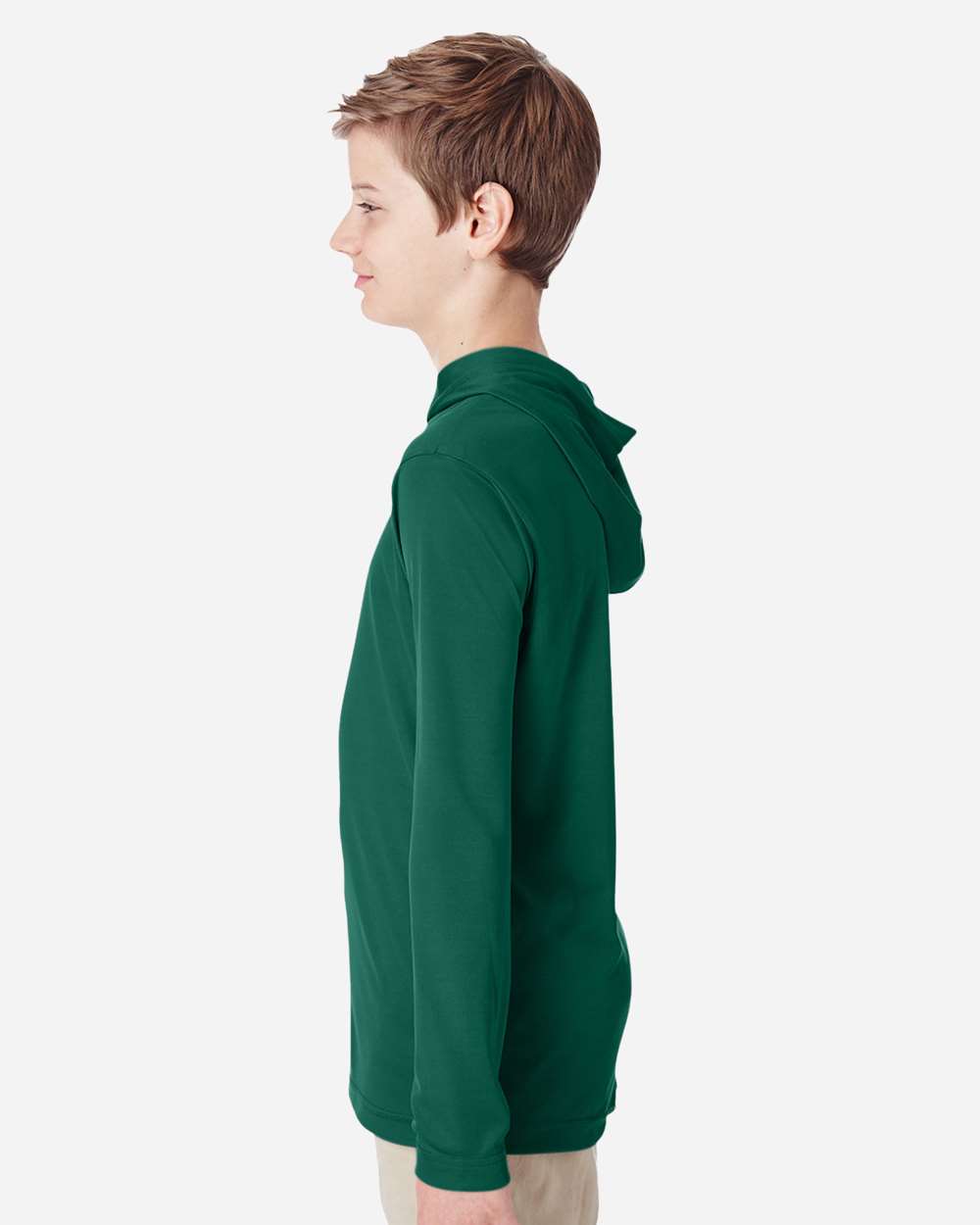Youth Zone Performance Hooded T-Shirt - OnModelSide - B713D9073 - Sport Forest