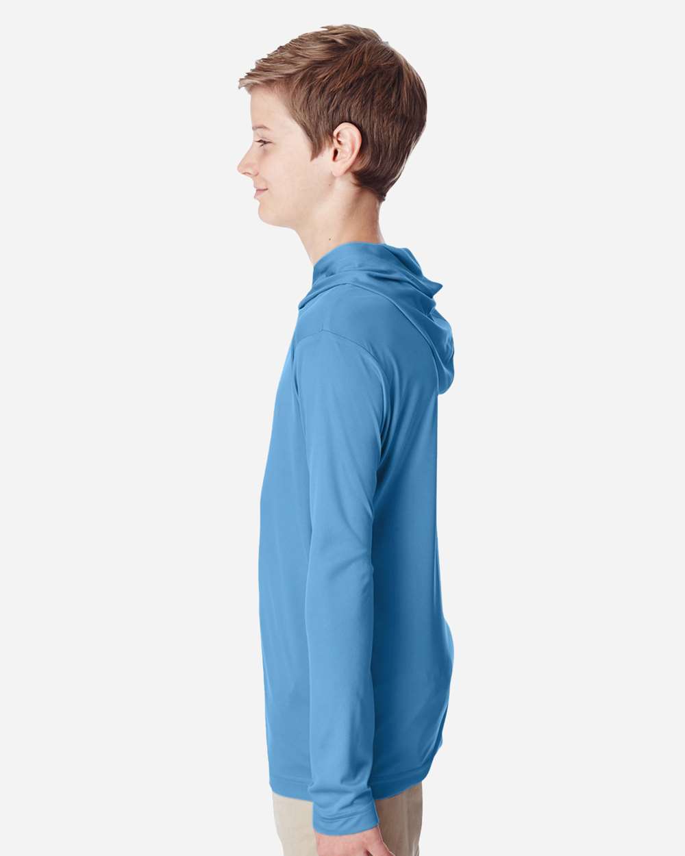 Youth Zone Performance Hooded T-Shirt - OnModelSide - B713D9253 - Sport Light Blue