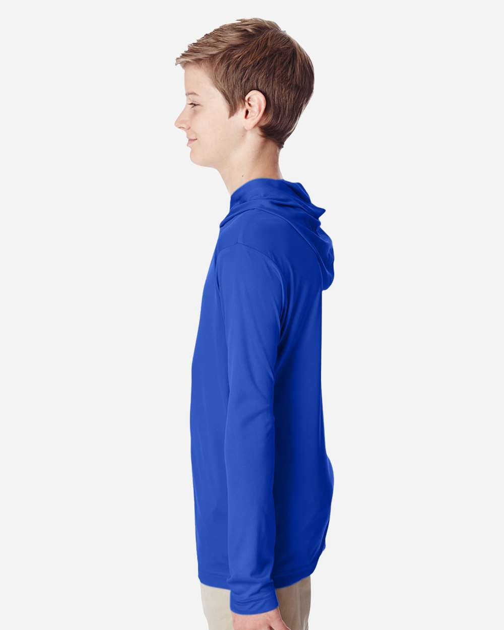 Youth Zone Performance Hooded T-Shirt - OnModelSide - B713D9753 - Sport Royal