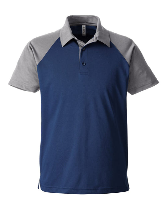 Men's Command Snag-Protection Colorblock Polo - Front - B691D9652 - Sport Dark Navy Heather/ Sport Graphite