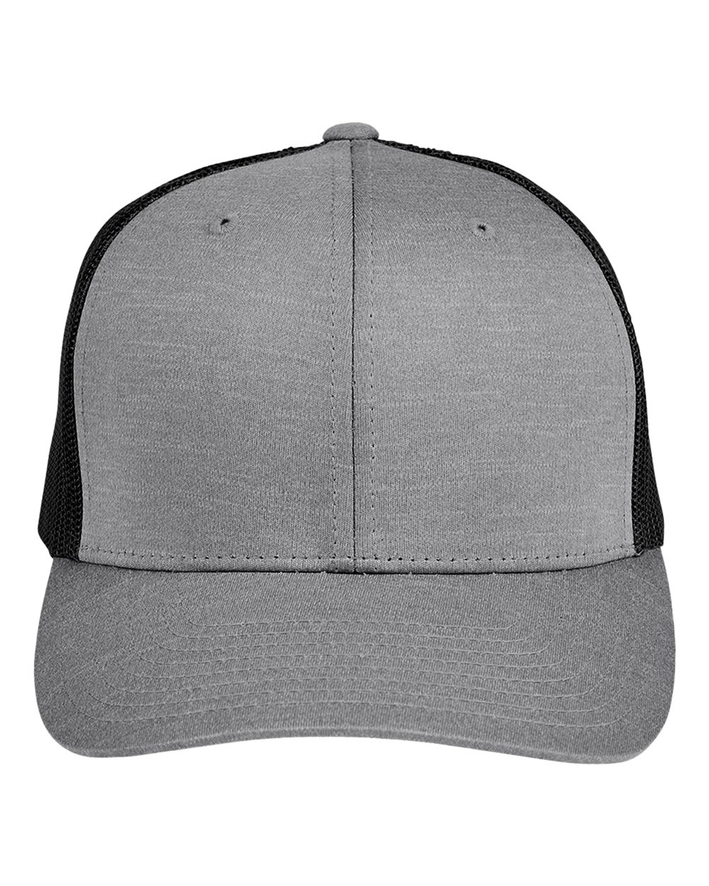 Zone Sonic Heather Trucker Cap - Front - B741D9020 - Dark Grey Heather/ Black