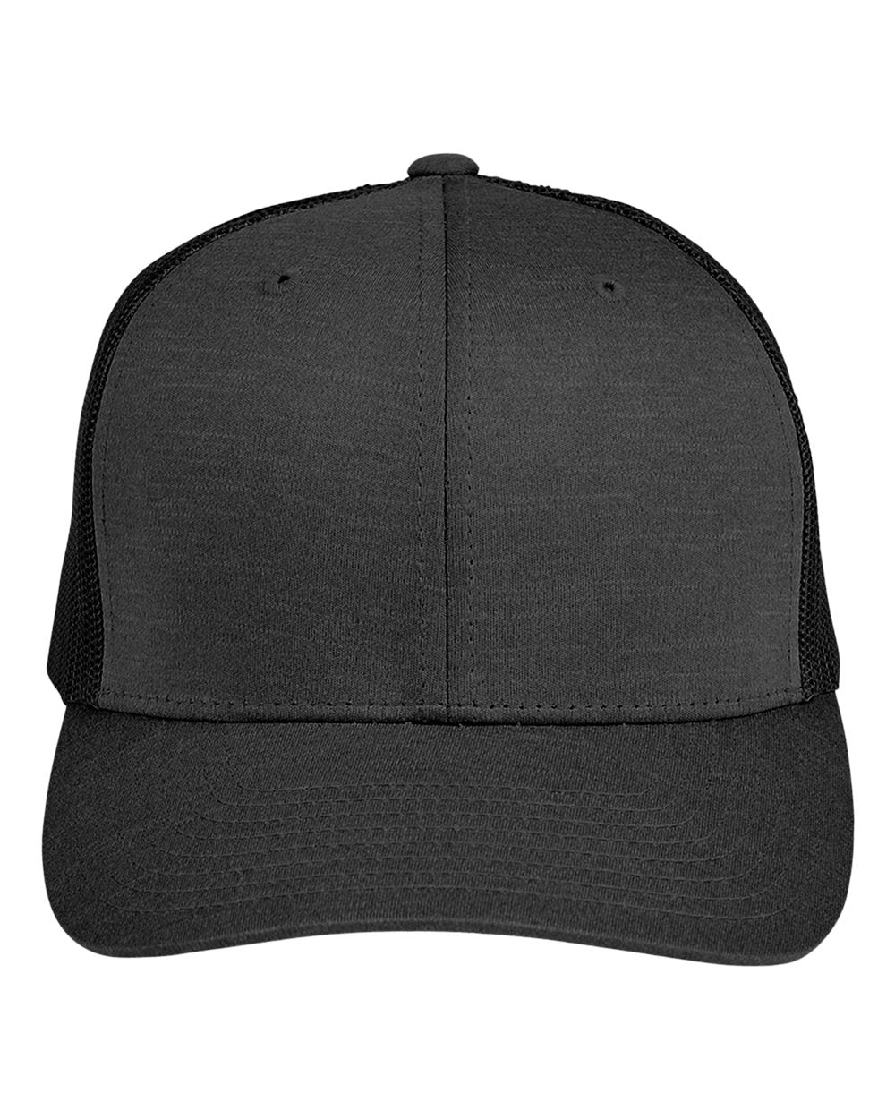 Zone Sonic Heather Trucker Cap - Front - B741D9500 - Black Heather/ Black