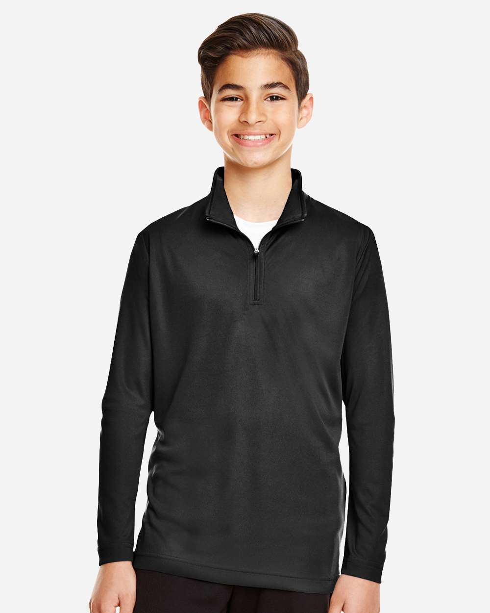 Youth Zone Performance Quarter-Zip Pullover - OnModelFront - B705D9503 - Black