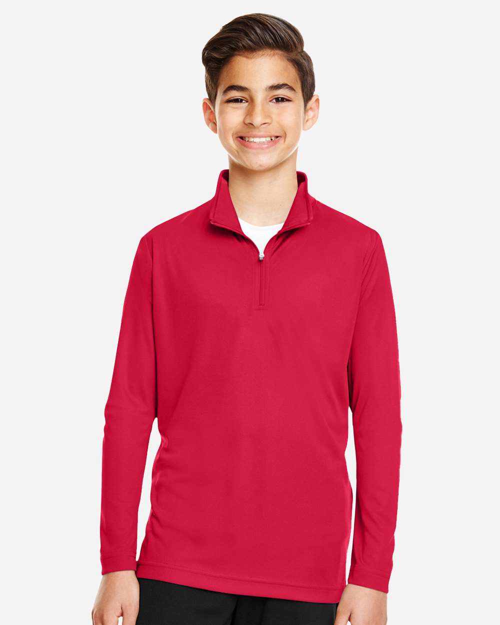 Youth Zone Performance Quarter-Zip Pullover - OnModelFront - B705D9703 - Sport Red