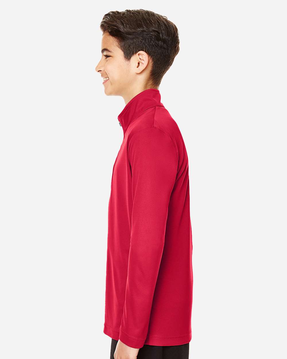 Youth Zone Performance Quarter-Zip Pullover - OnModelSide - B705D9703 - Sport Red