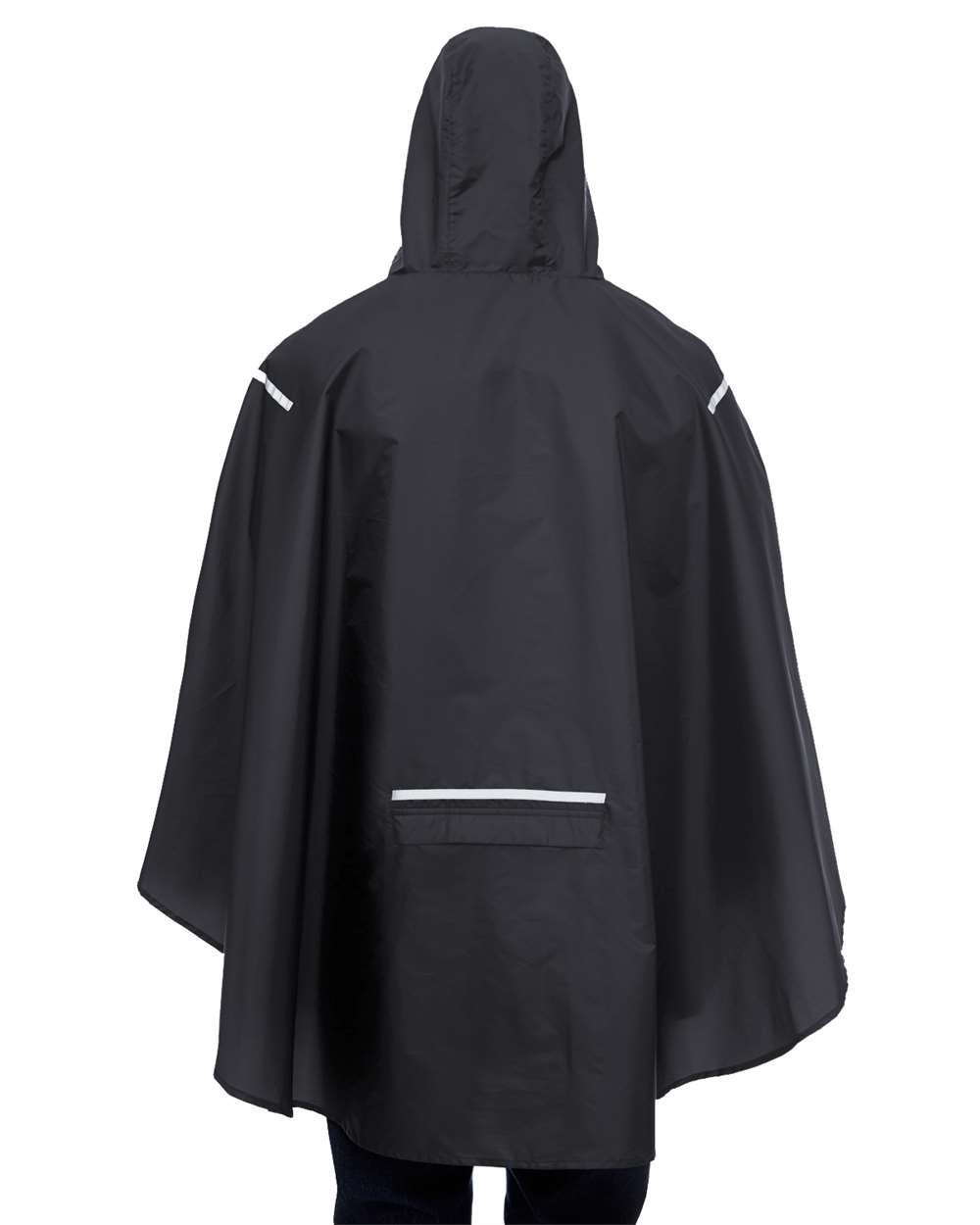 Unisex Zone Protect Packable Poncho - OnModelBack - B727D9500 - Black