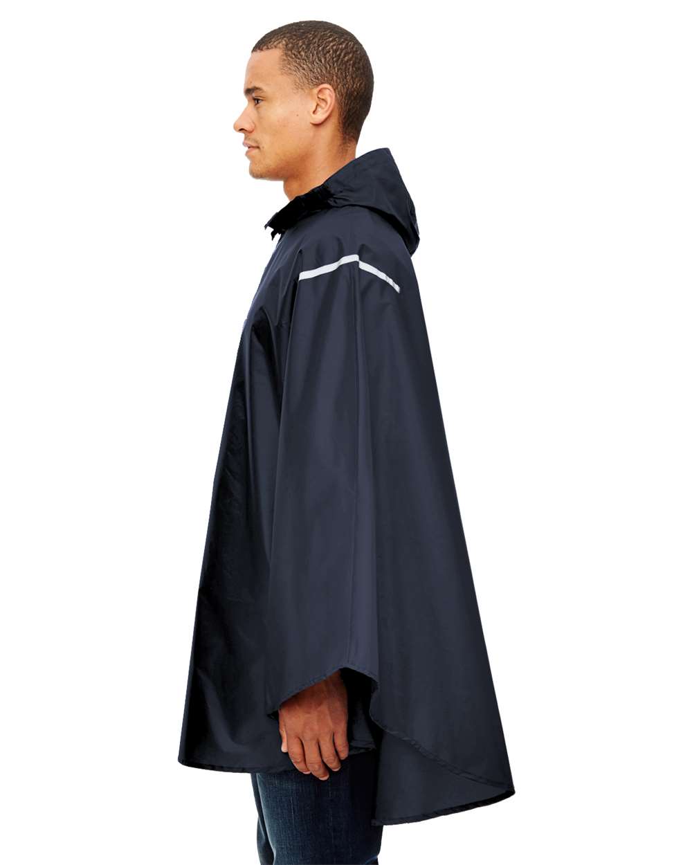 Unisex Zone Protect Packable Poncho - OnModelSide - B727D9650 - Sport Dark Navy