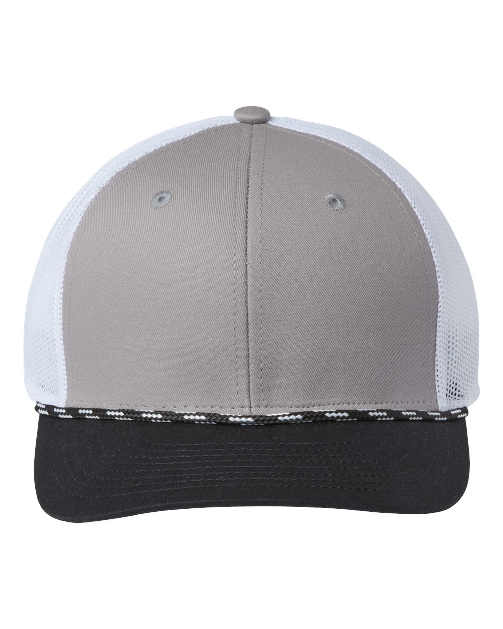 Everyday Rope Trucker Cap - Front - B94595090 - Light Grey/ Black