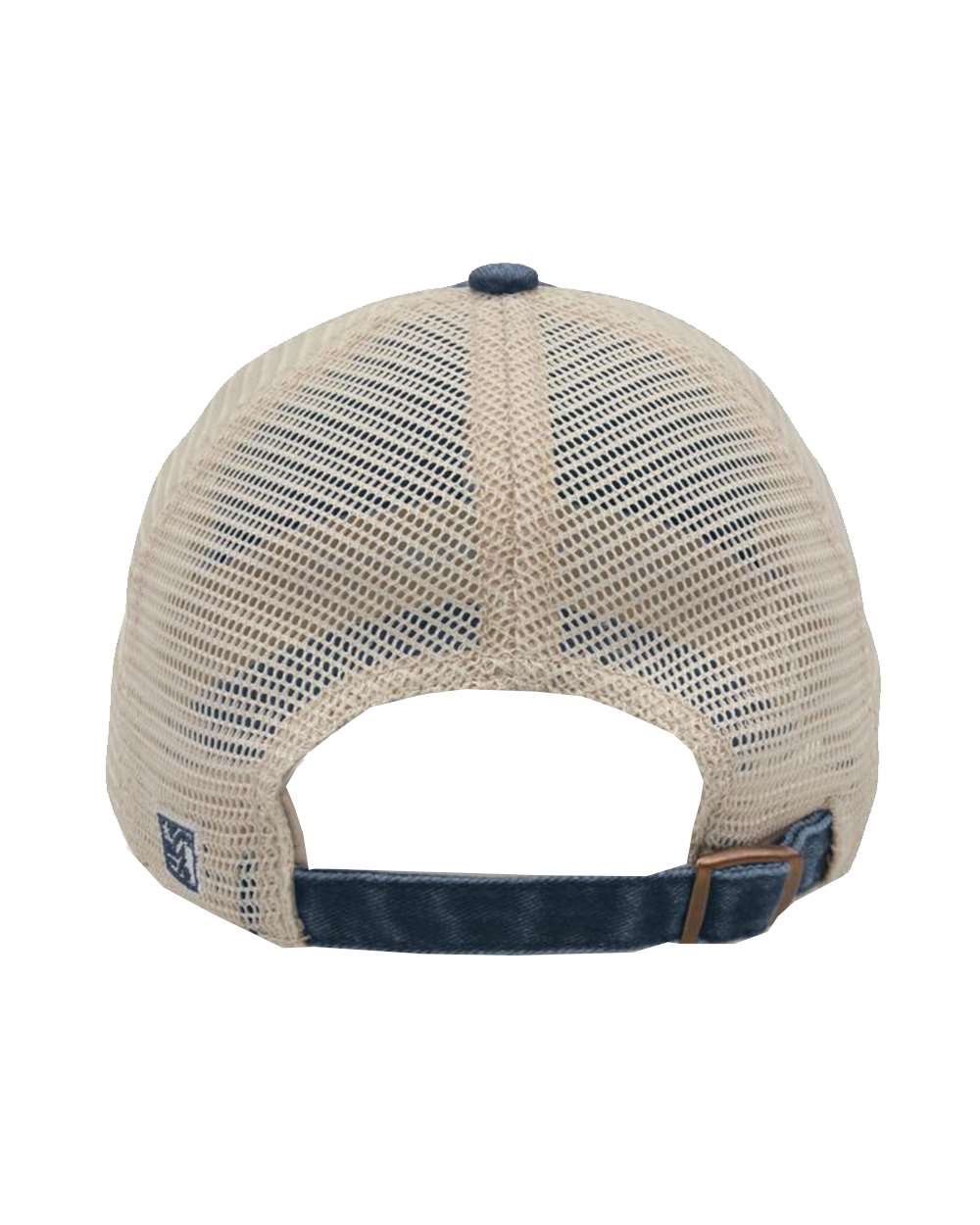 Pigment-Dyed Trucker Cap - Back - B13195650 - Navy/ Stone