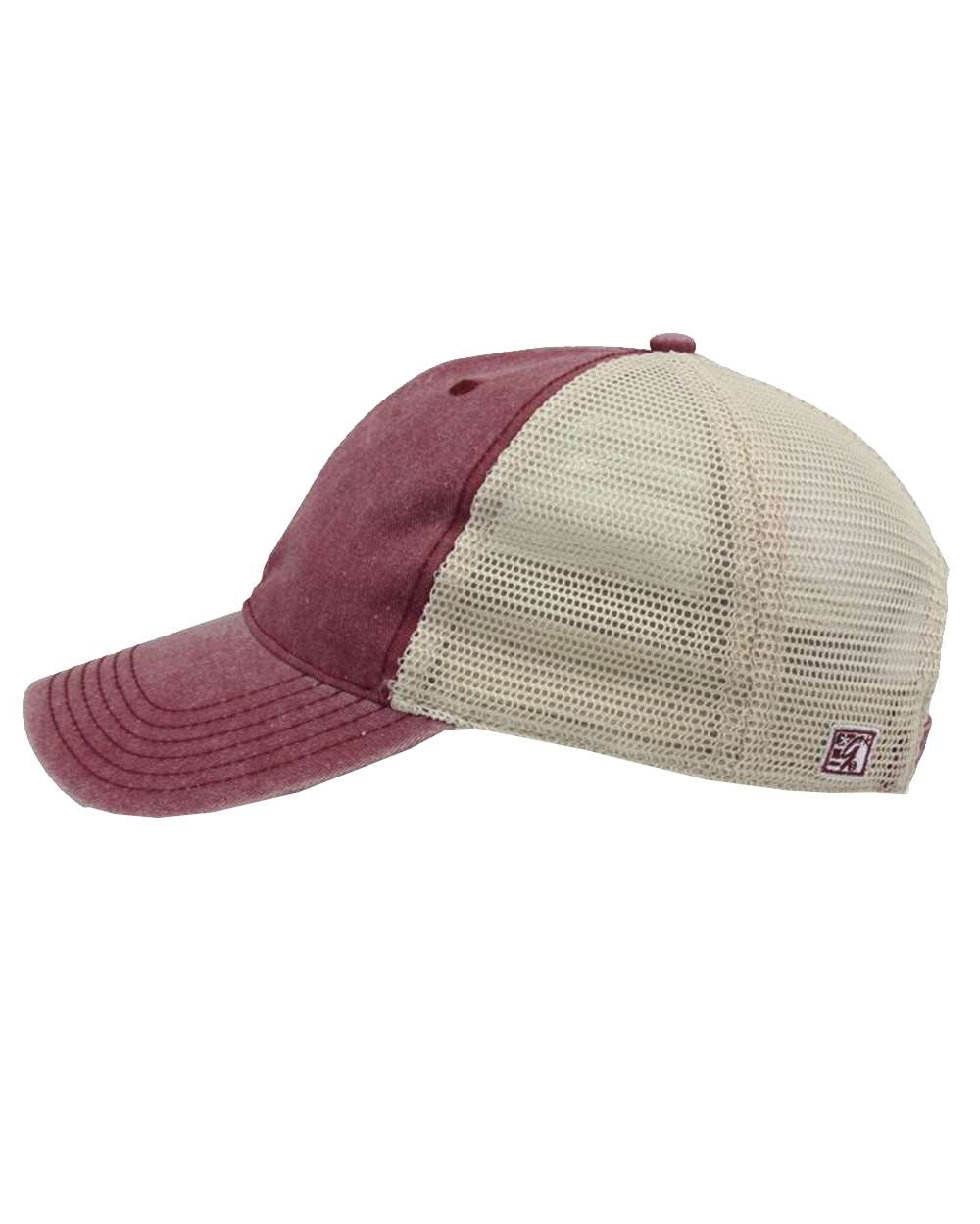 Pigment-Dyed Trucker Cap - DirectSide - B13195530 - Dark Maroon/ Stone