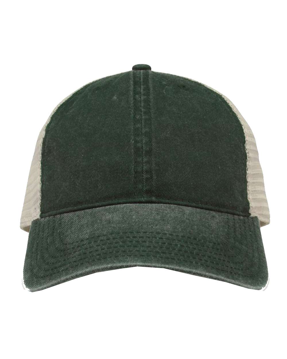 Pigment-Dyed Trucker Cap - Front - B13195100 - Bottle Green/ Stone