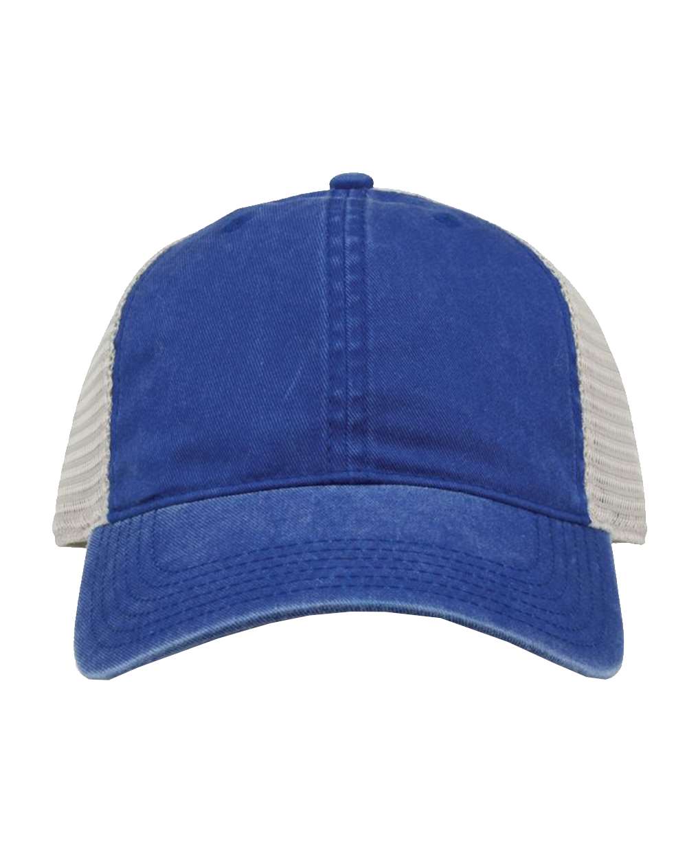 Pigment-Dyed Trucker Cap - Front - B13195750 - Royal/ Stone
