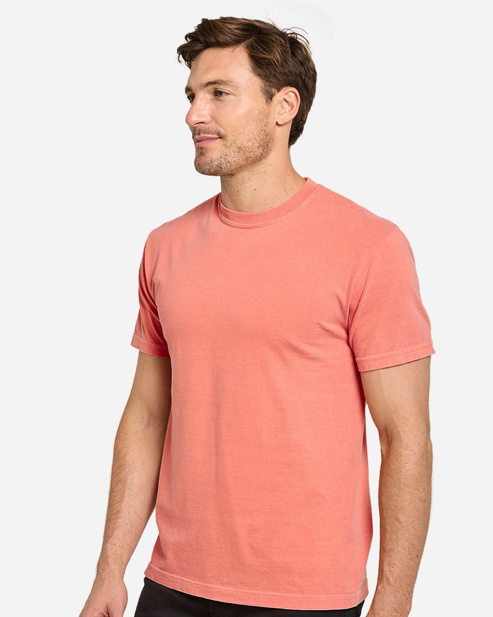 Unisex Colors Garment-Dyed T-Shirt - OnModelSide - B807E0833 - Salmon
