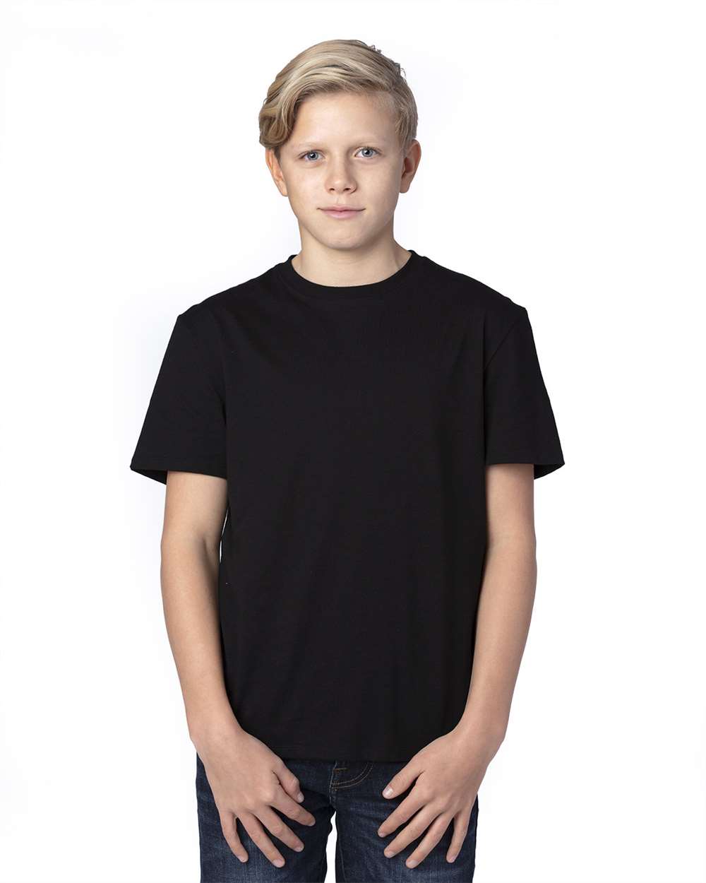 Youth Ultimate CVC T-Shirt - OnModelFront - B804E0502 - Black