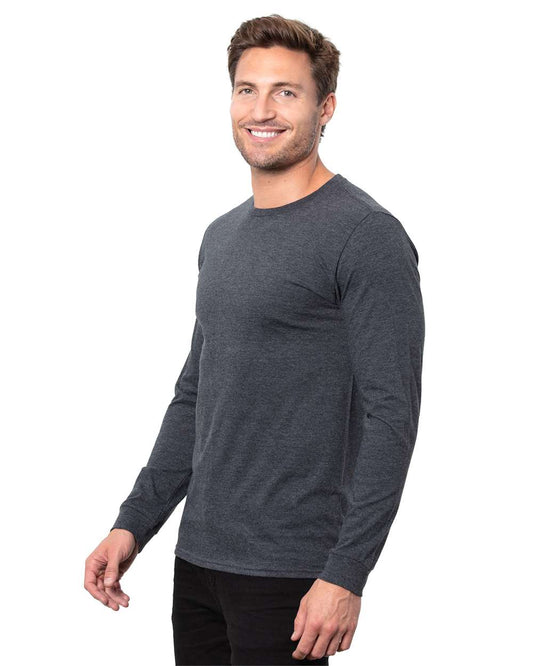 Unisex Epic CVC Long Sleeve T-Shirt - OnModelSide - B818E0102 - Heather Black
