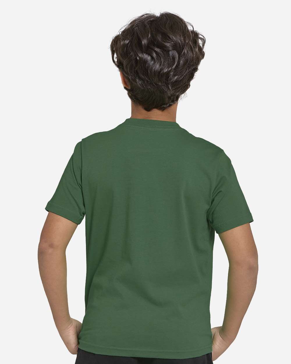 Youth Epic Cotton T-Shirt - OnModelBack - B812E0522 - Forest Green
