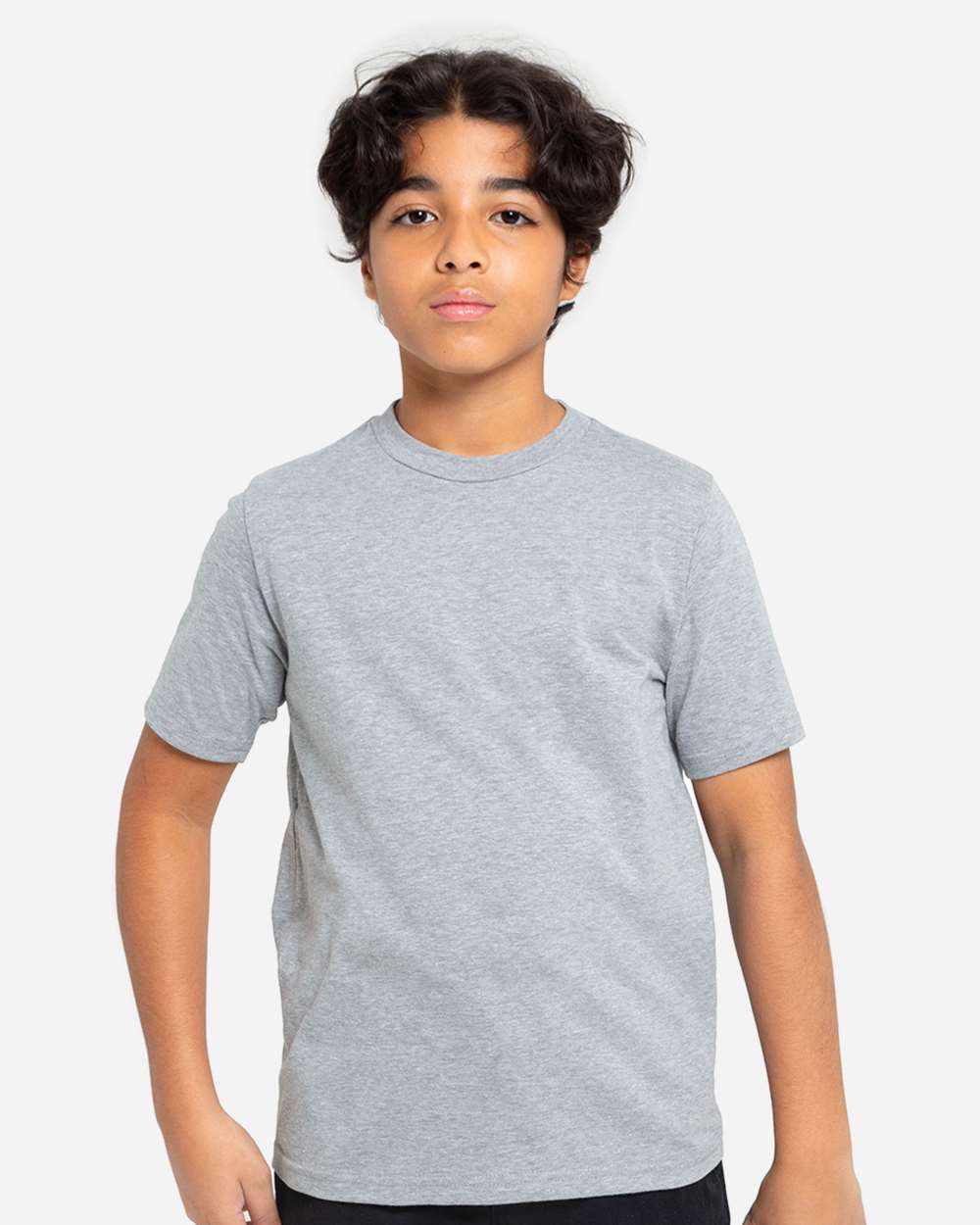 Youth Epic Cotton T-Shirt - OnModelFront - B812E0352 - Heather Grey