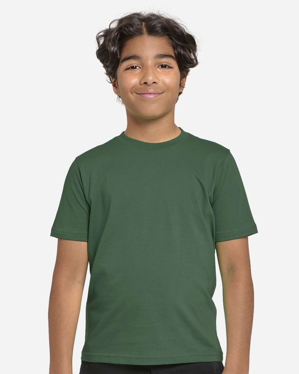 Youth Epic Cotton T-Shirt - OnModelFront - B812E0522 - Forest Green