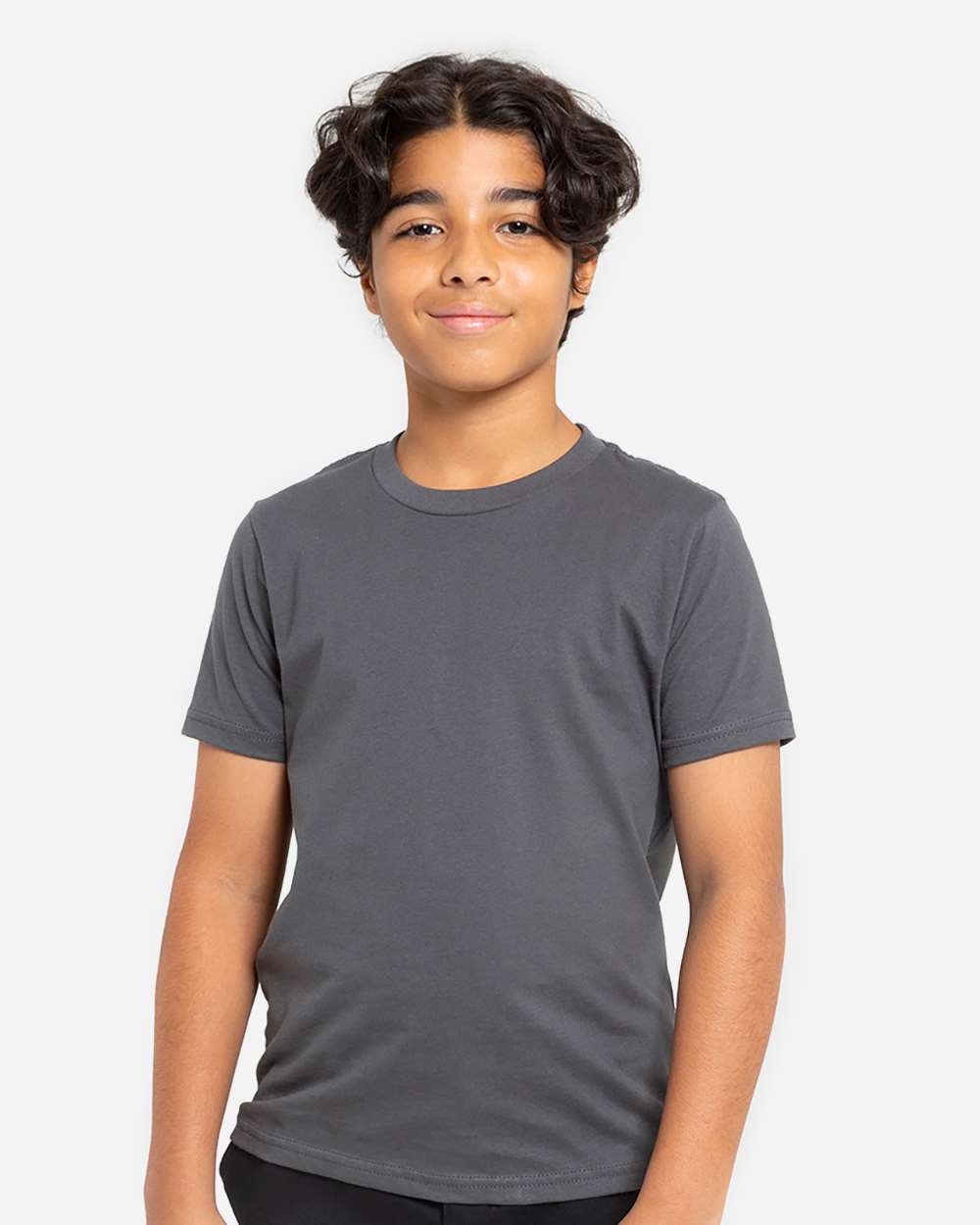 Youth Epic Cotton T-Shirt - OnModelFront - B812E0582 - Charcoal