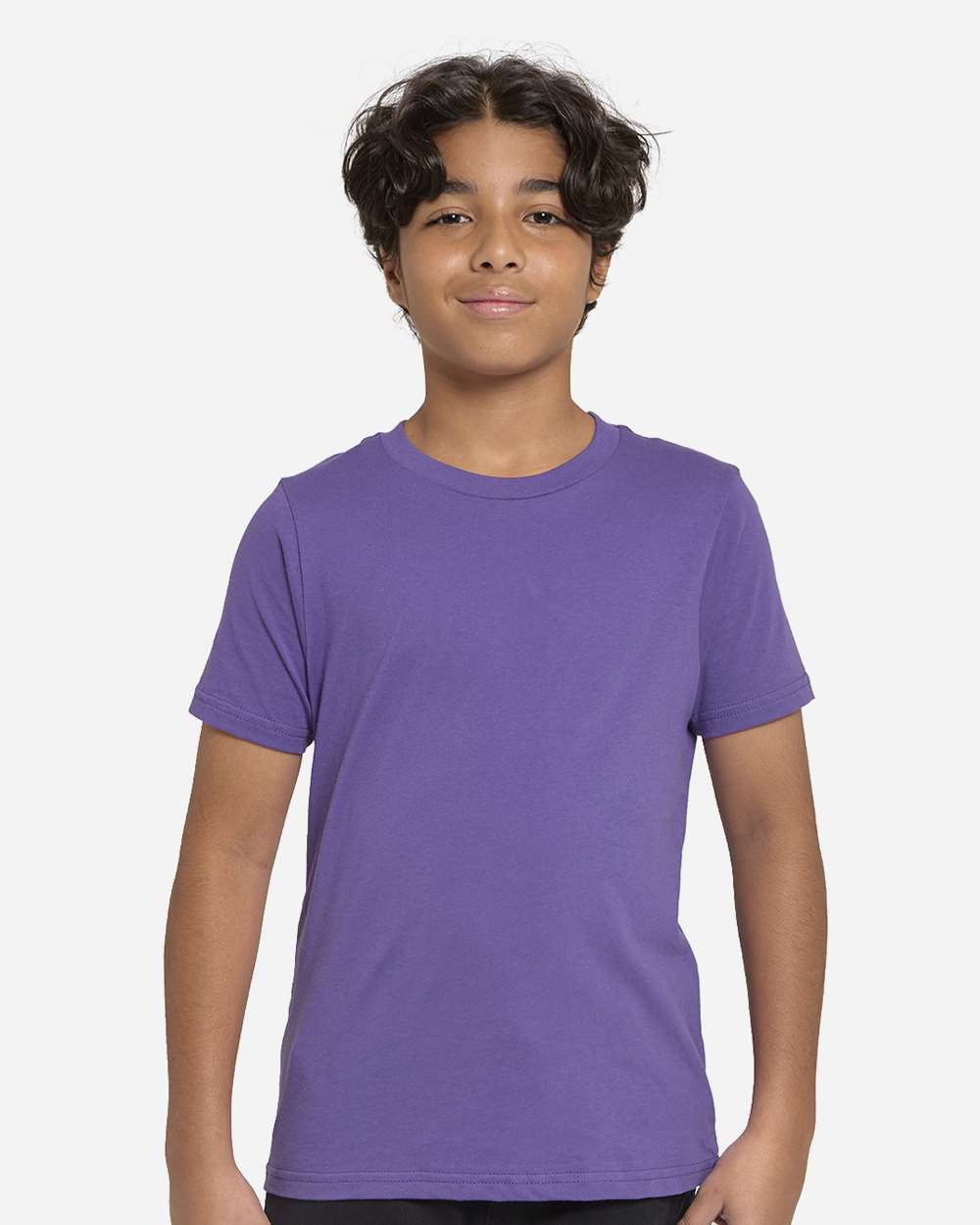 Youth Epic Cotton T-Shirt - OnModelFront - B812E0672 - Purple