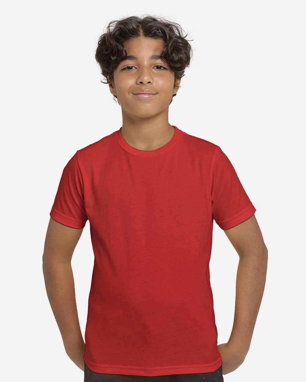 Youth Epic Cotton T-Shirt - OnModelFront - B812E0702 - Red
