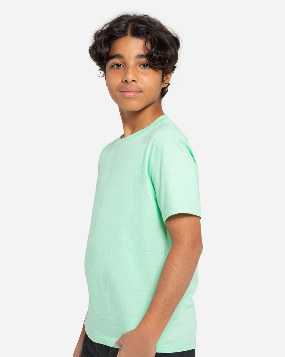 Youth Epic Cotton T-Shirt - OnModelSide - B812E0192 - Mint Green
