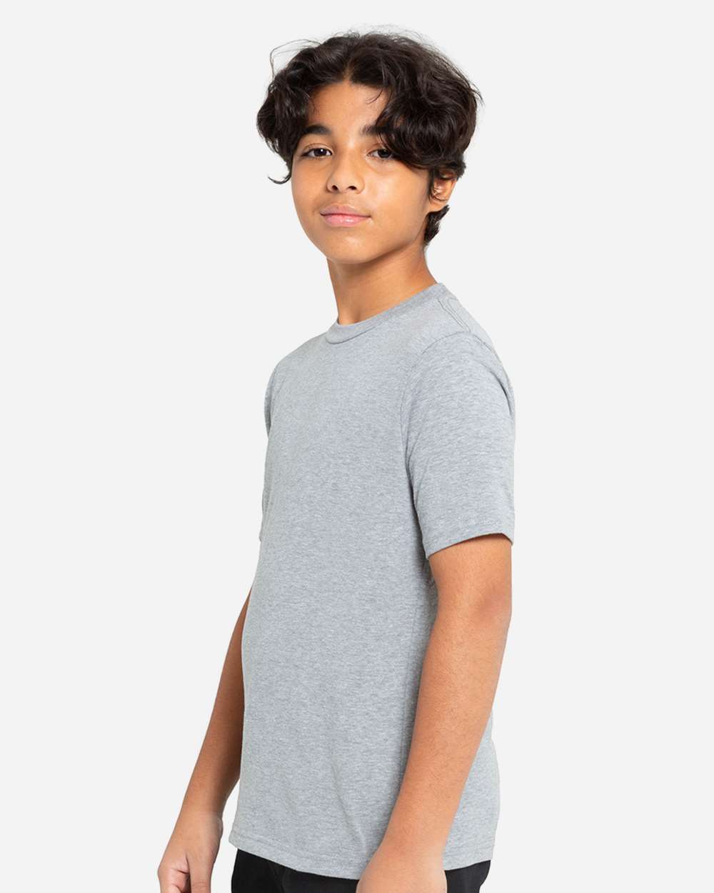 Youth Epic Cotton T-Shirt - OnModelSide - B812E0352 - Heather Grey