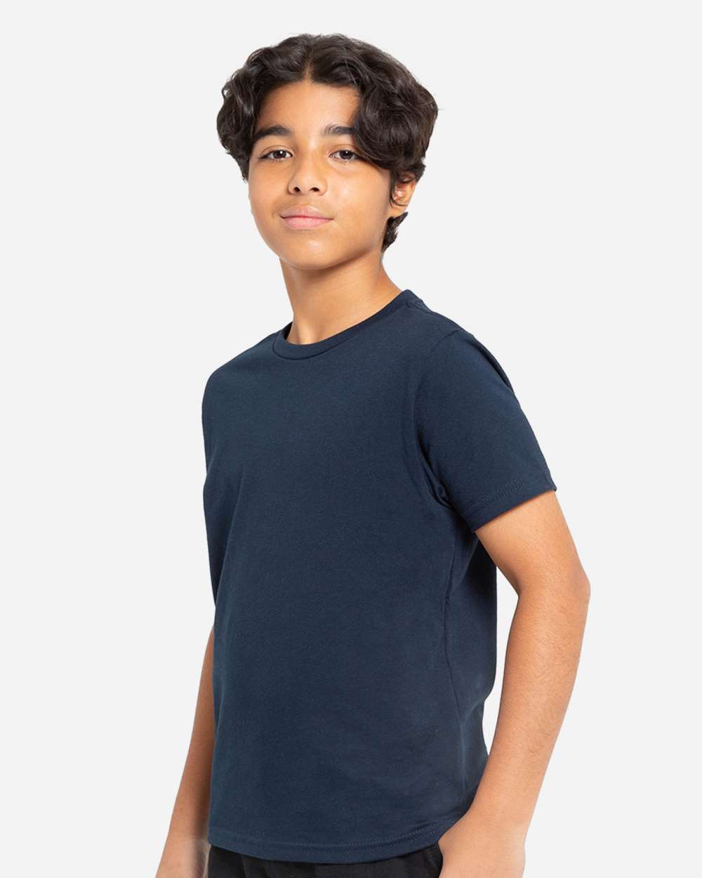 Youth Epic Cotton T-Shirt - OnModelSide - B812E0652 - Navy