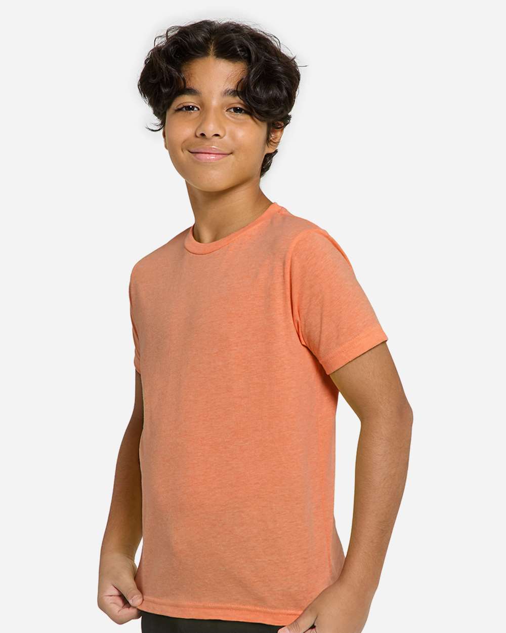 Youth Epic Cotton T-Shirt - OnModelSide - B812E0662 - Orange