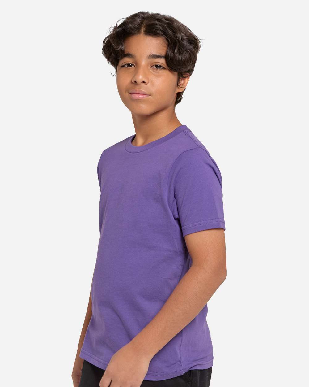 Youth Epic Cotton T-Shirt - OnModelSide - B812E0672 - Purple