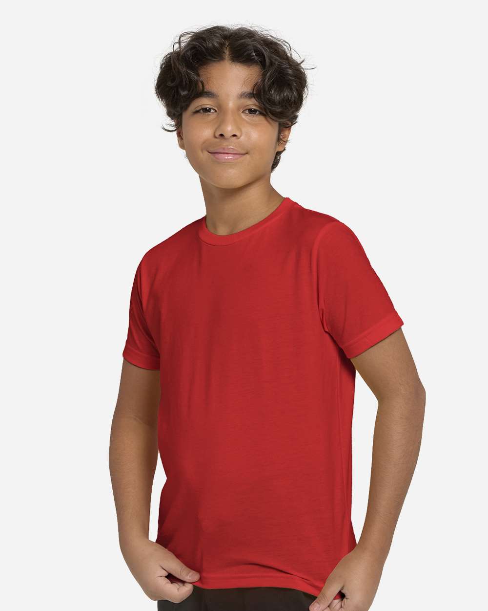 Youth Epic Cotton T-Shirt - OnModelSide - B812E0702 - Red