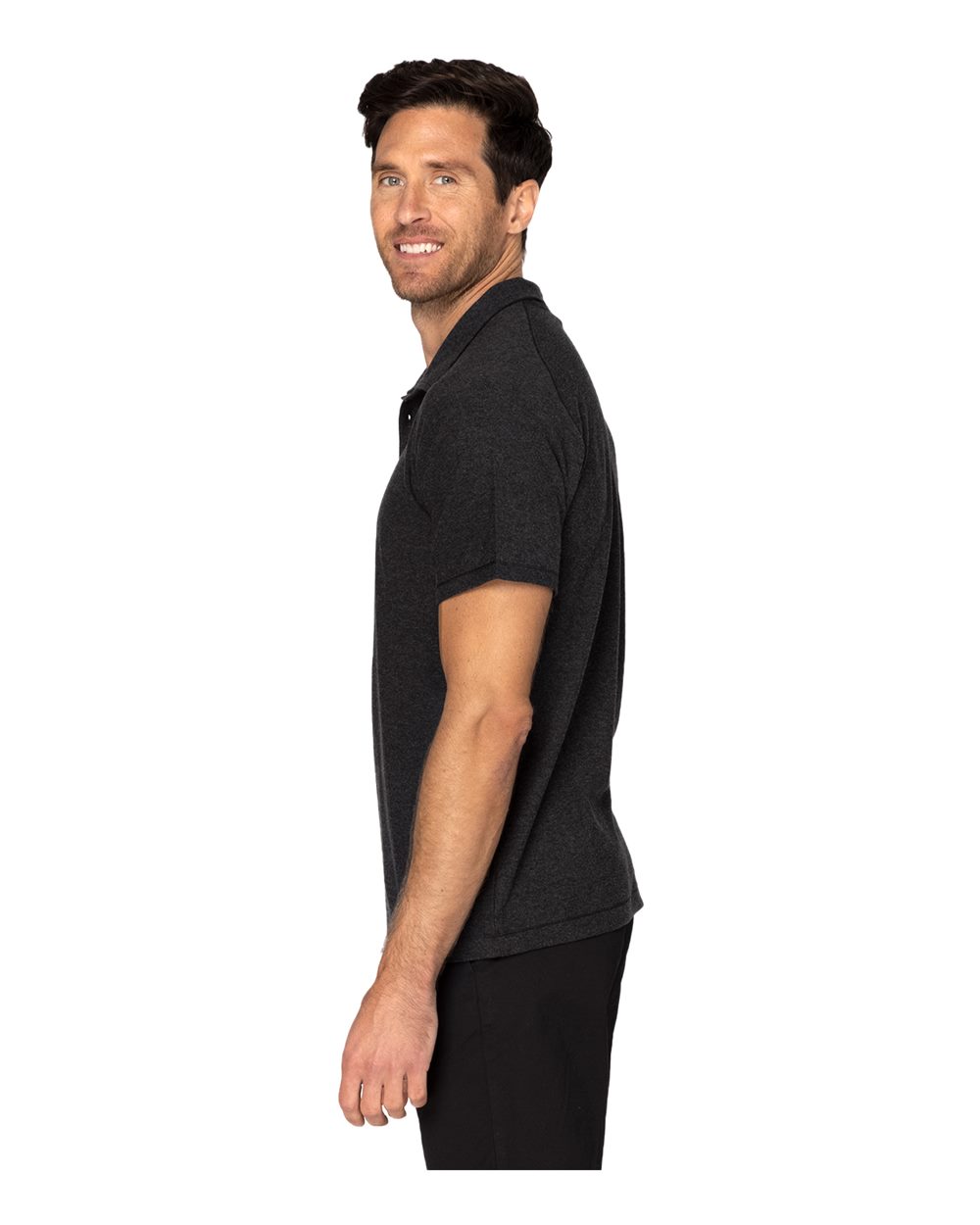 Men's Impact Polo - OnModelSide - B799E0102 - Black Heather