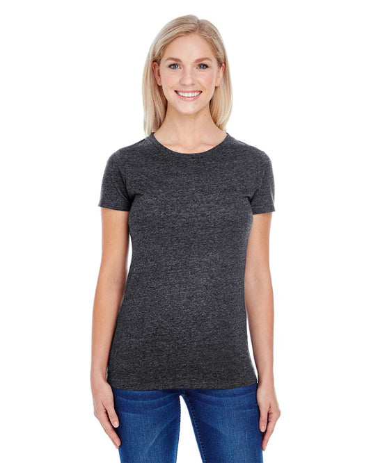 Women's Tri-Blend T-Shirt - OnModelFront - B781E0503 - Black Triblend