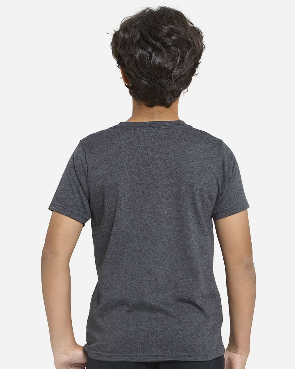 Youth Epic CVC T-Shirt - OnModelBack - B814E0102 - Heather Black