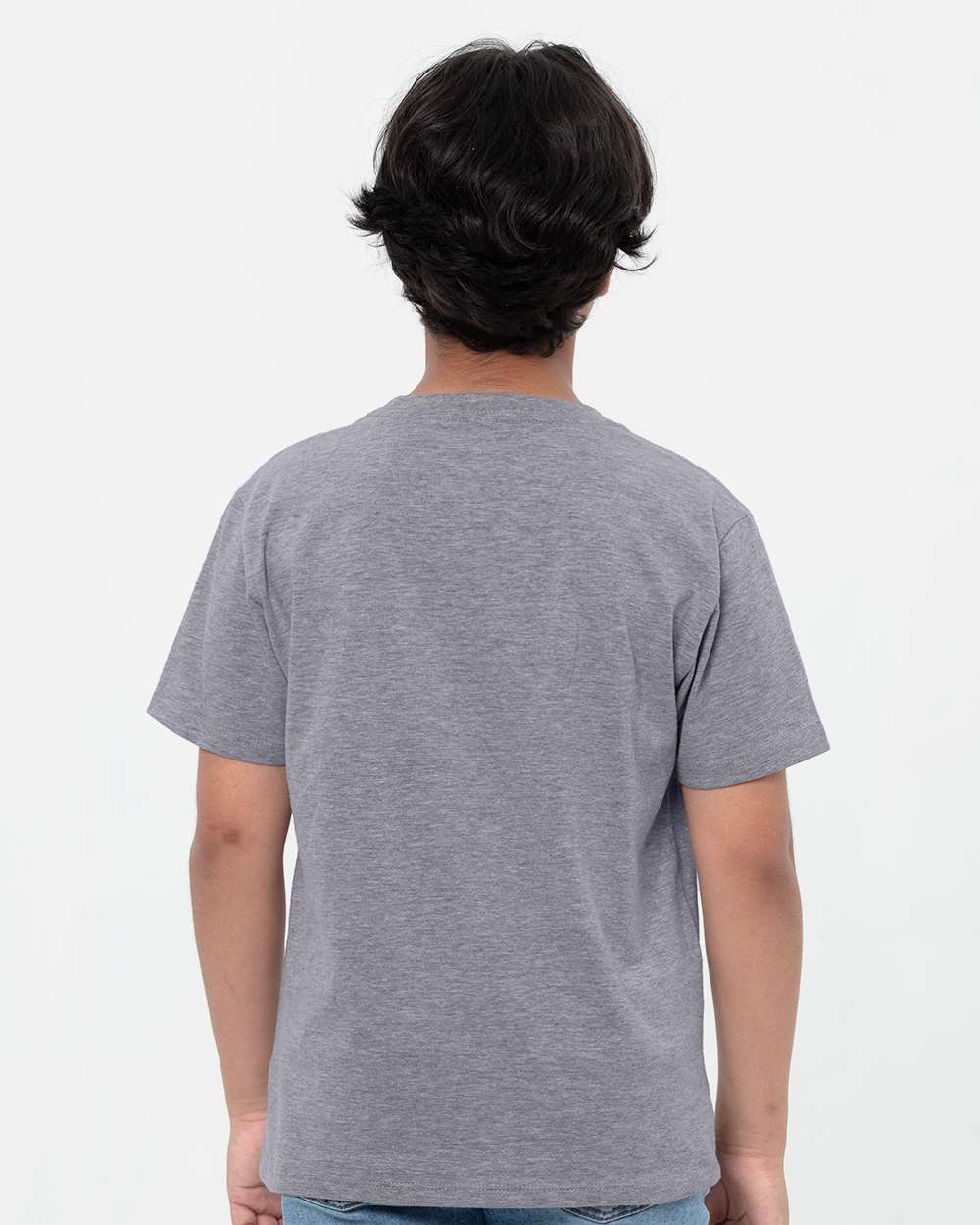 Youth Epic CVC T-Shirt - OnModelBack - B814E0582 - Heather Dark Grey