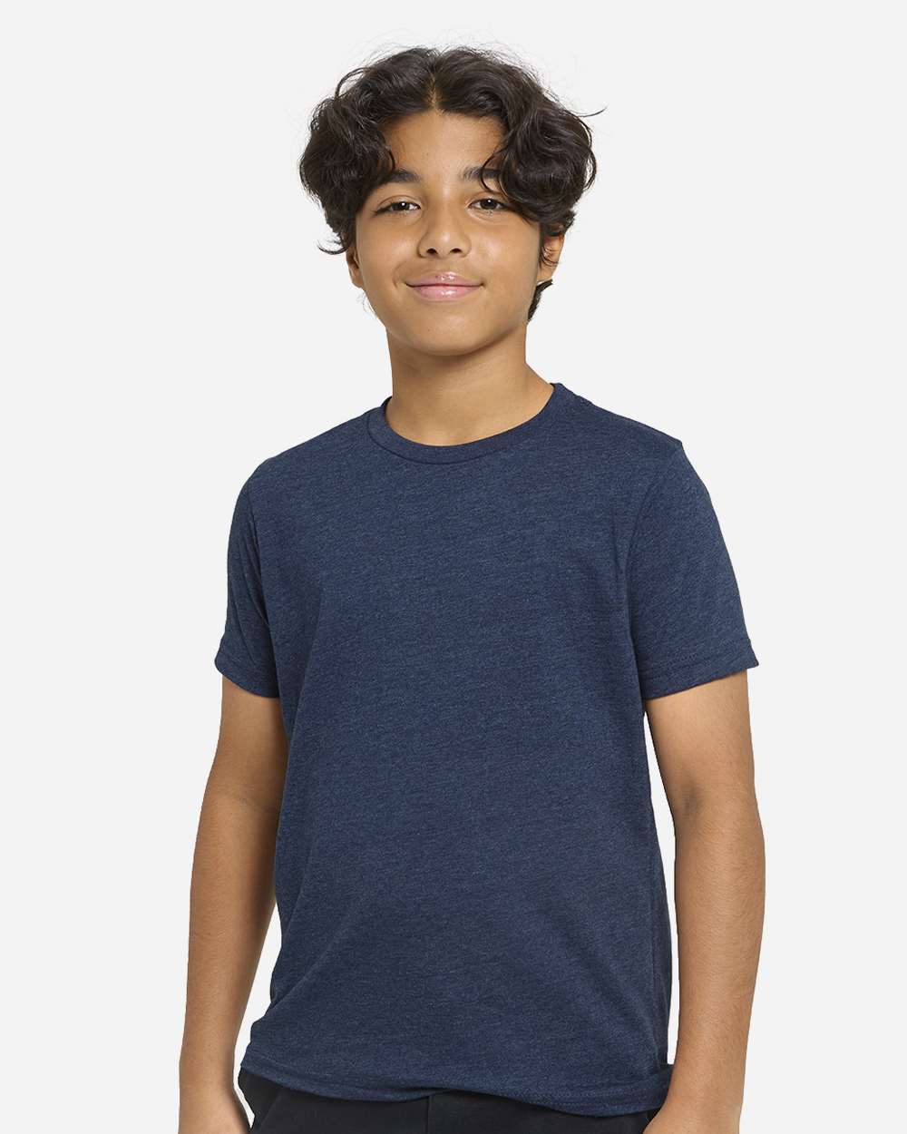 Youth Epic CVC T-Shirt - OnModelFront - B814E0652 - Heather Navy