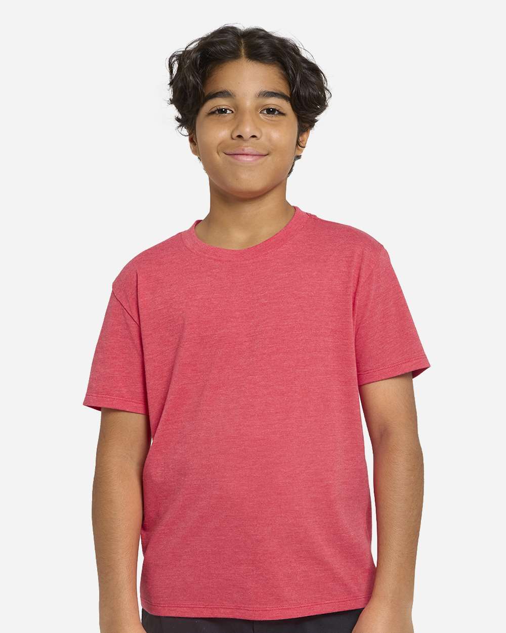 Youth Epic CVC T-Shirt - OnModelFront - B814E0702 - Heather Red