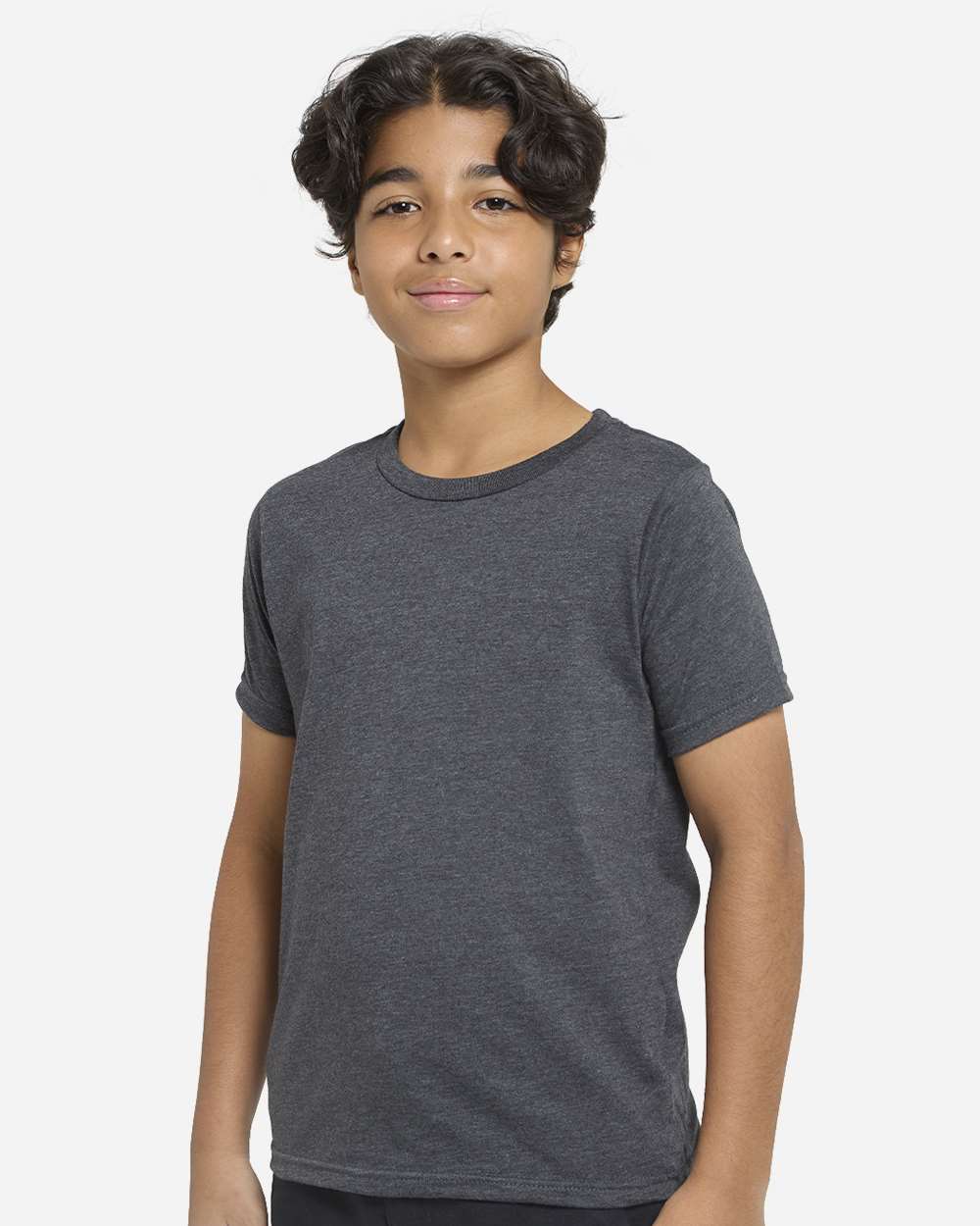 Youth Epic CVC T-Shirt - OnModelSide - B814E0102 - Heather Black