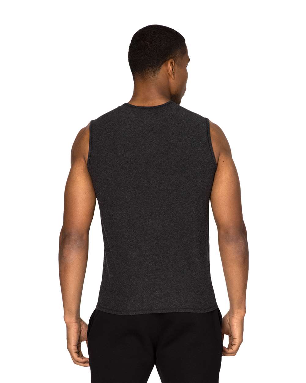 Unisex Impact Tank Top - OnModelBack - B801E0102 - Black Heather