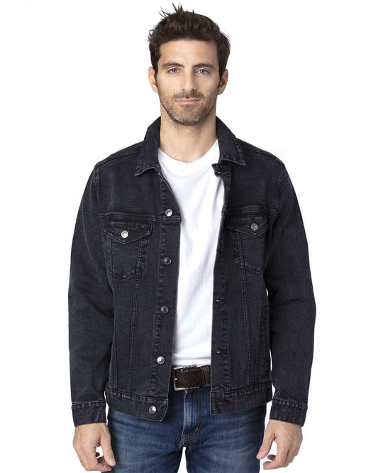 Unisex Denim Jacket - OnModelFront - B795E0652 - Black Denim