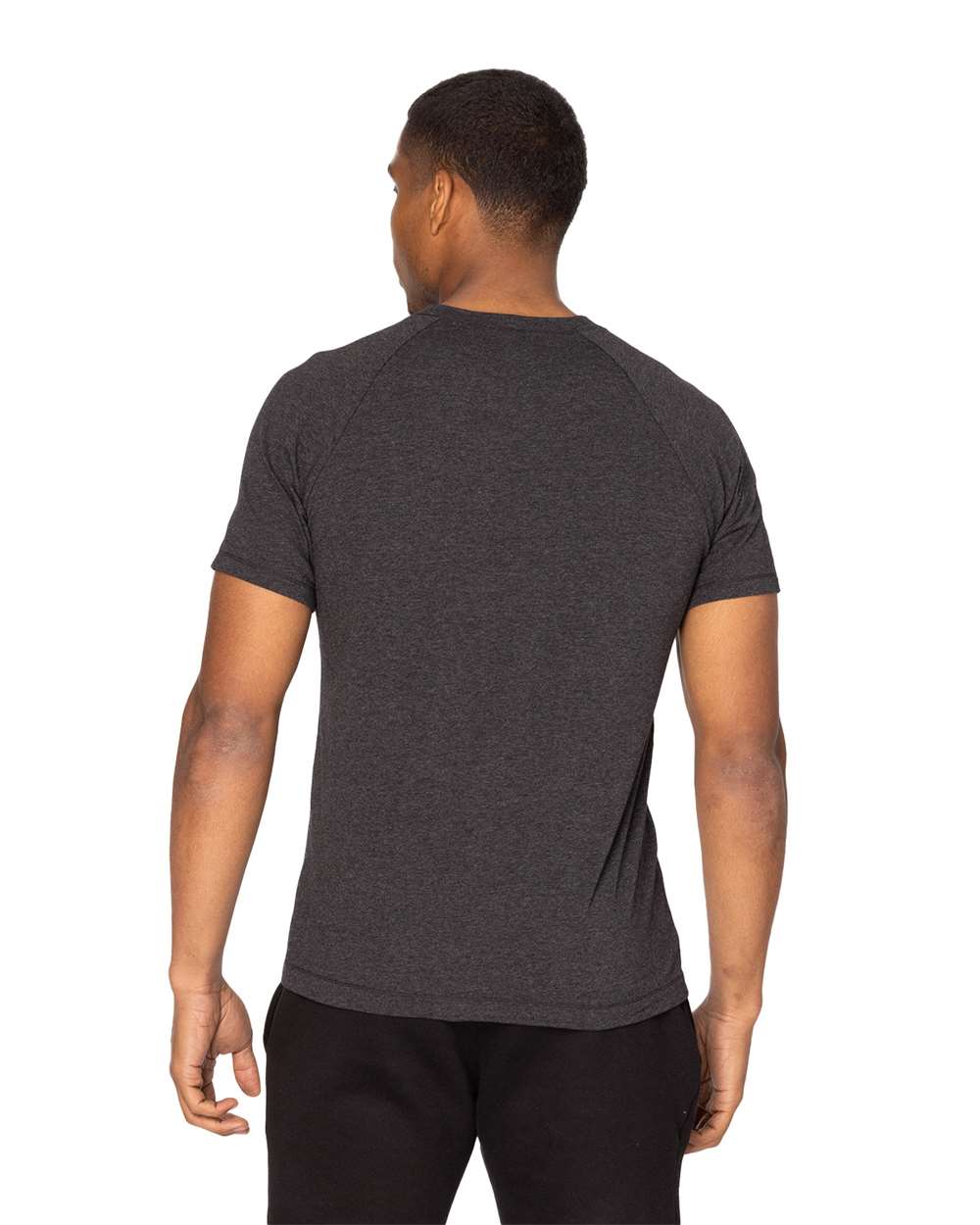 Unisex Impact Raglan T-Shirt - OnModelBack - B800E0102 - Black Heather
