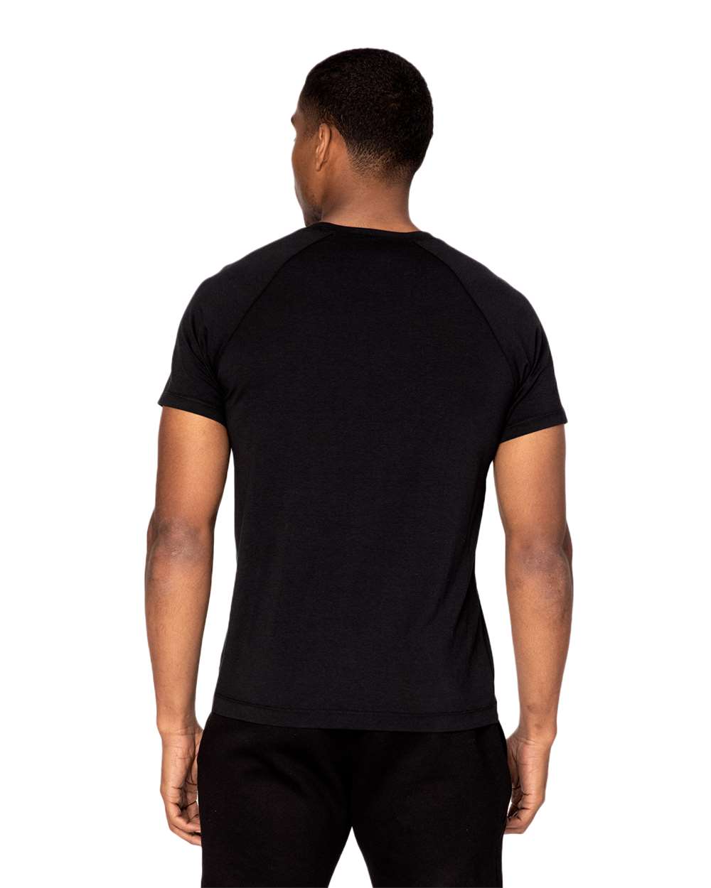 Unisex Impact Raglan T-Shirt - OnModelBack - B800E0502 - Black