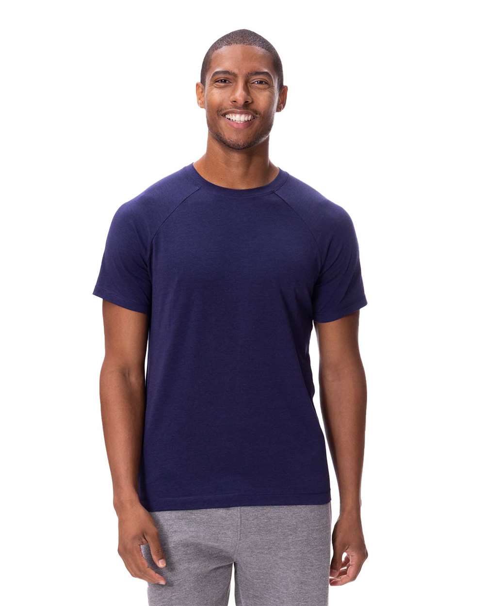 Unisex Impact Raglan T-Shirt - OnModelFront - B800E0652 - Navy