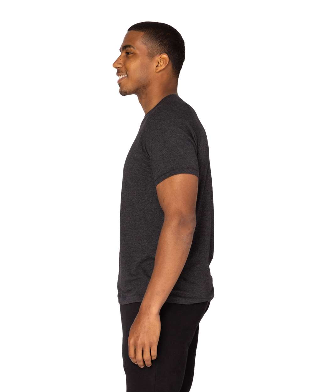 Unisex Impact Raglan T-Shirt - OnModelSide - B800E0102 - Black Heather