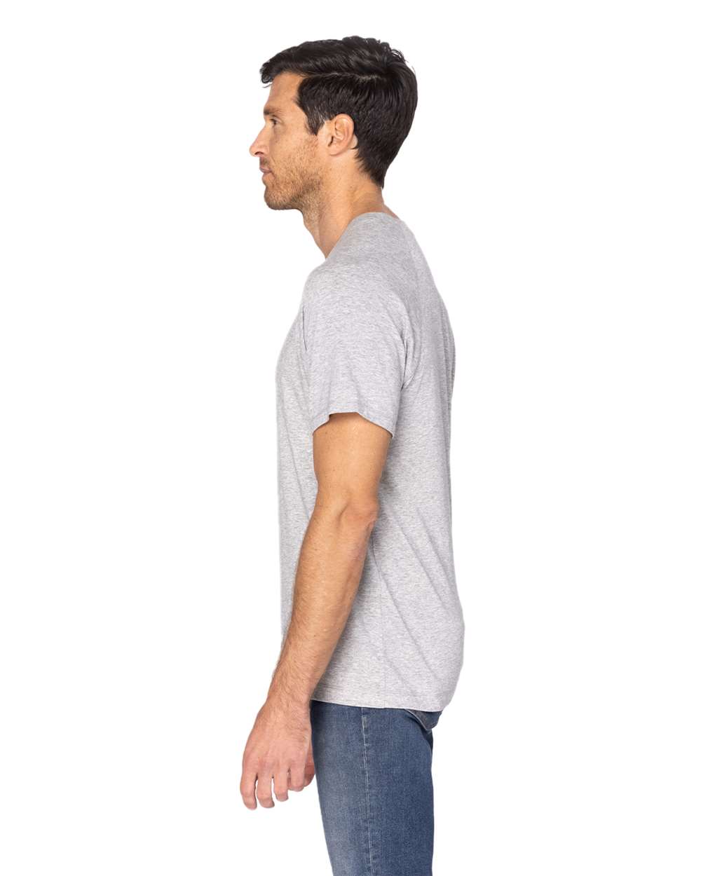Unisex Impact Raglan T-Shirt - OnModelSide - B800E0352 - Heather Grey