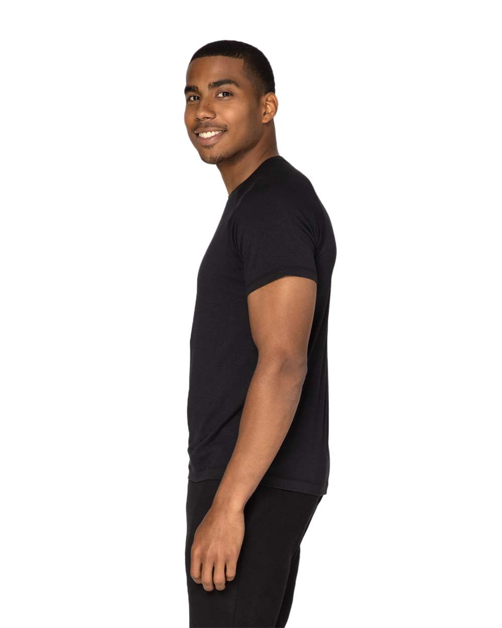 Unisex Impact Raglan T-Shirt - OnModelSide - B800E0502 - Black