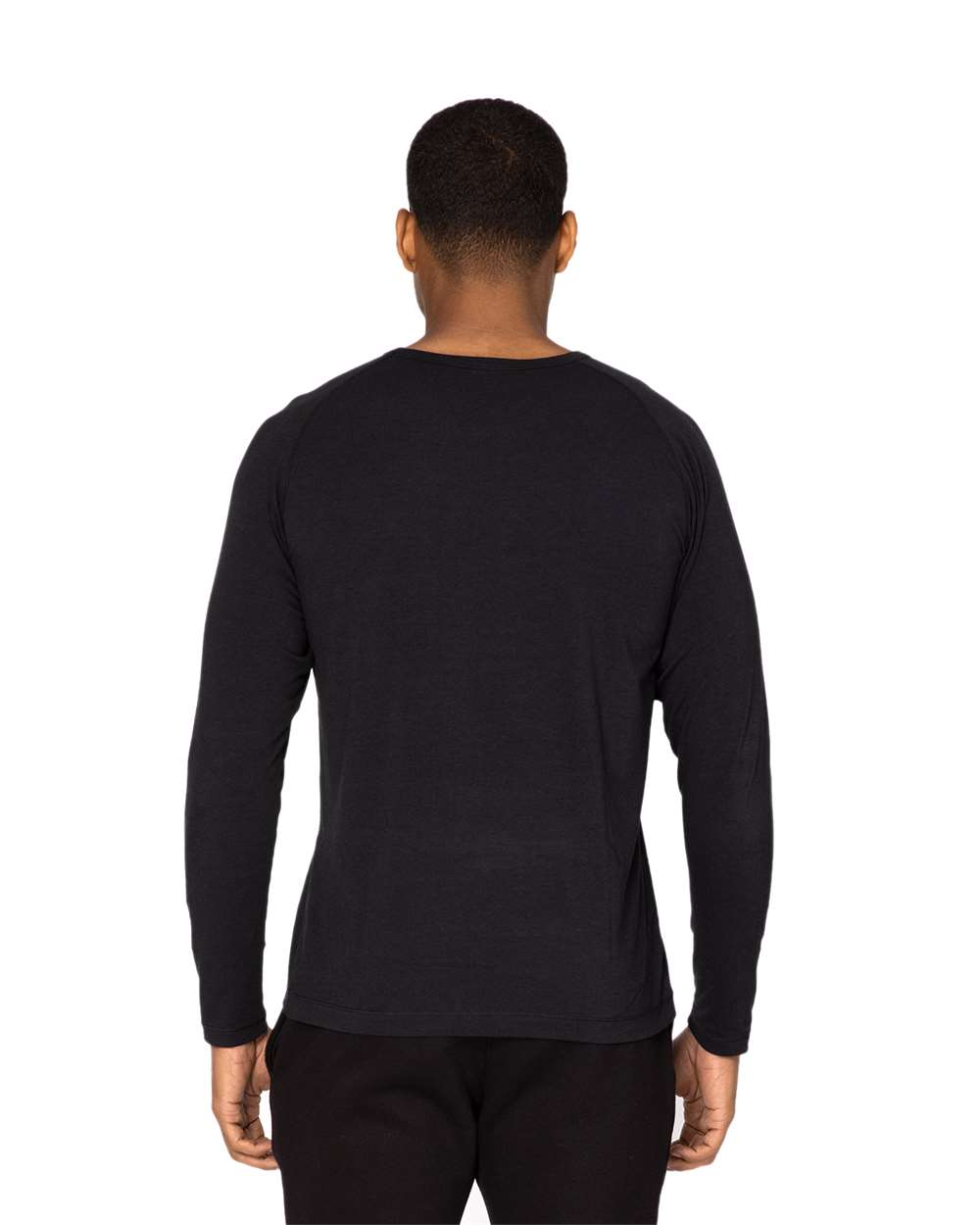Unisex Impact Long-Sleeve T-Shirt - OnModelBack - B798E0502 - Black