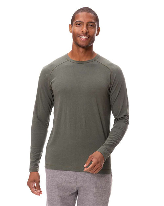 Unisex Impact Long-Sleeve T-Shirt - OnModelFront - B798E0612 - Army