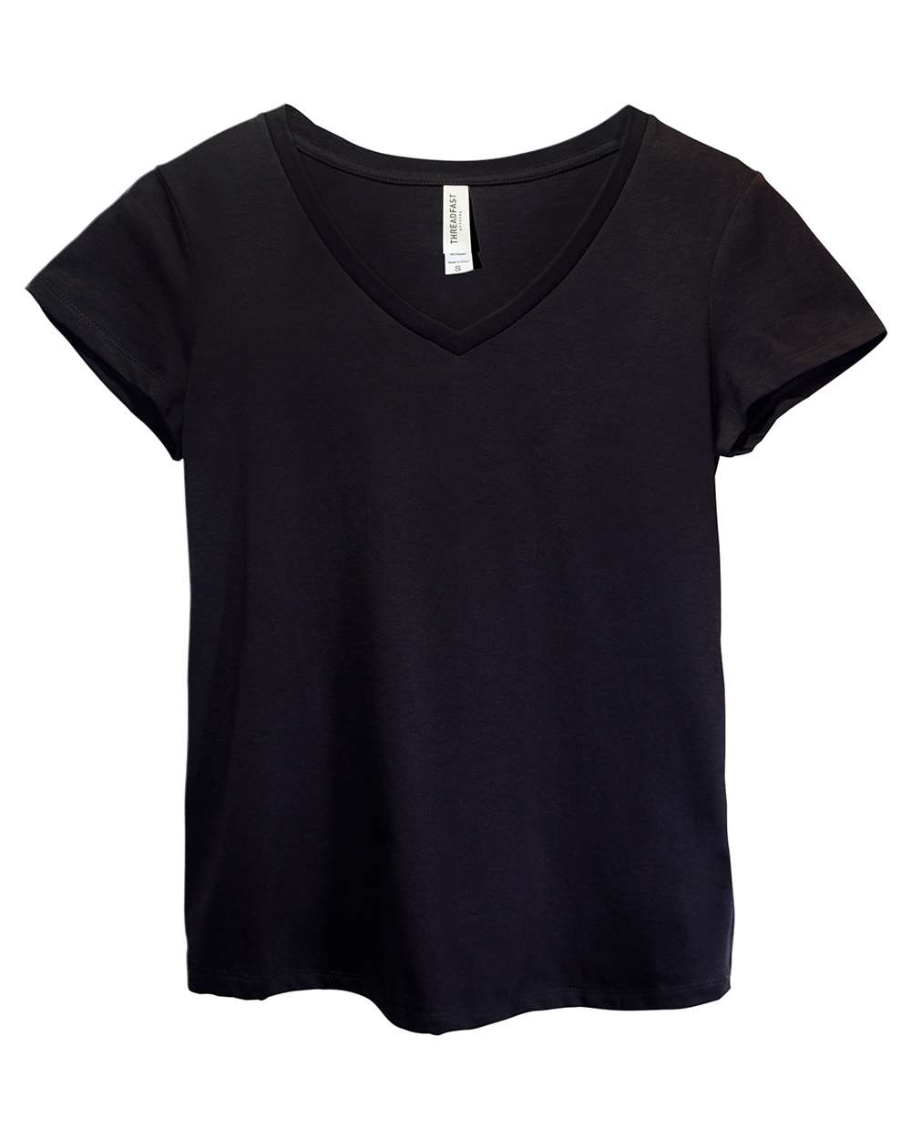 Women's Ultimate CVC V-Neck T-Shirt - Front - B780E0503 - Black